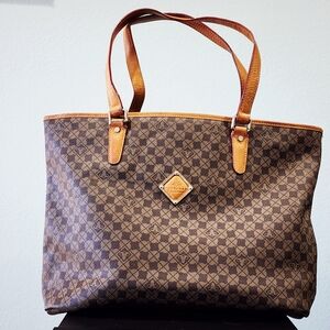 POURCHET Designer Tote Bag w/ Matching Cosmetic Pouch (Retail $398)